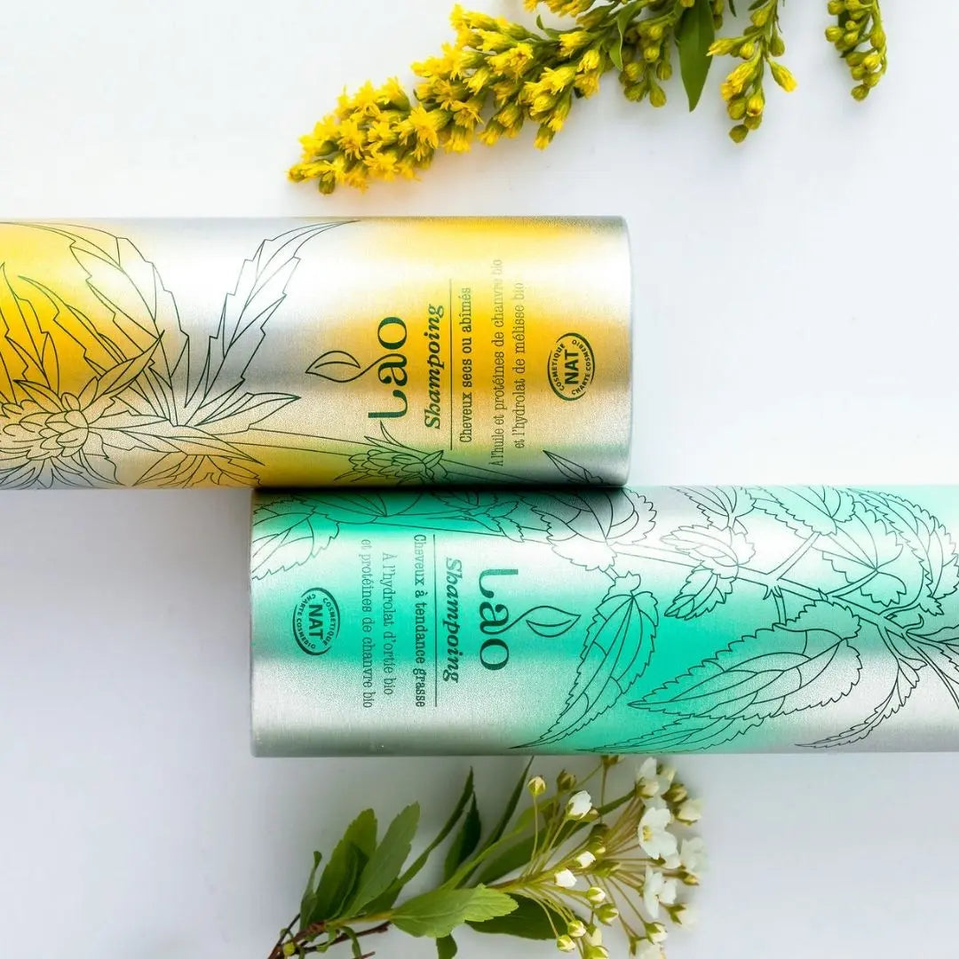 Shampoing Purifiant et Shampoing Nourrissant - LAO - Cheveux au naturel - Soins lavants 100% d'origine naturelle - Shampoings sans sulfates ni silicones