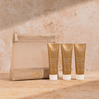 Trousse Voyage Cure Régénérante LAO Care, format nomade de la routine bio