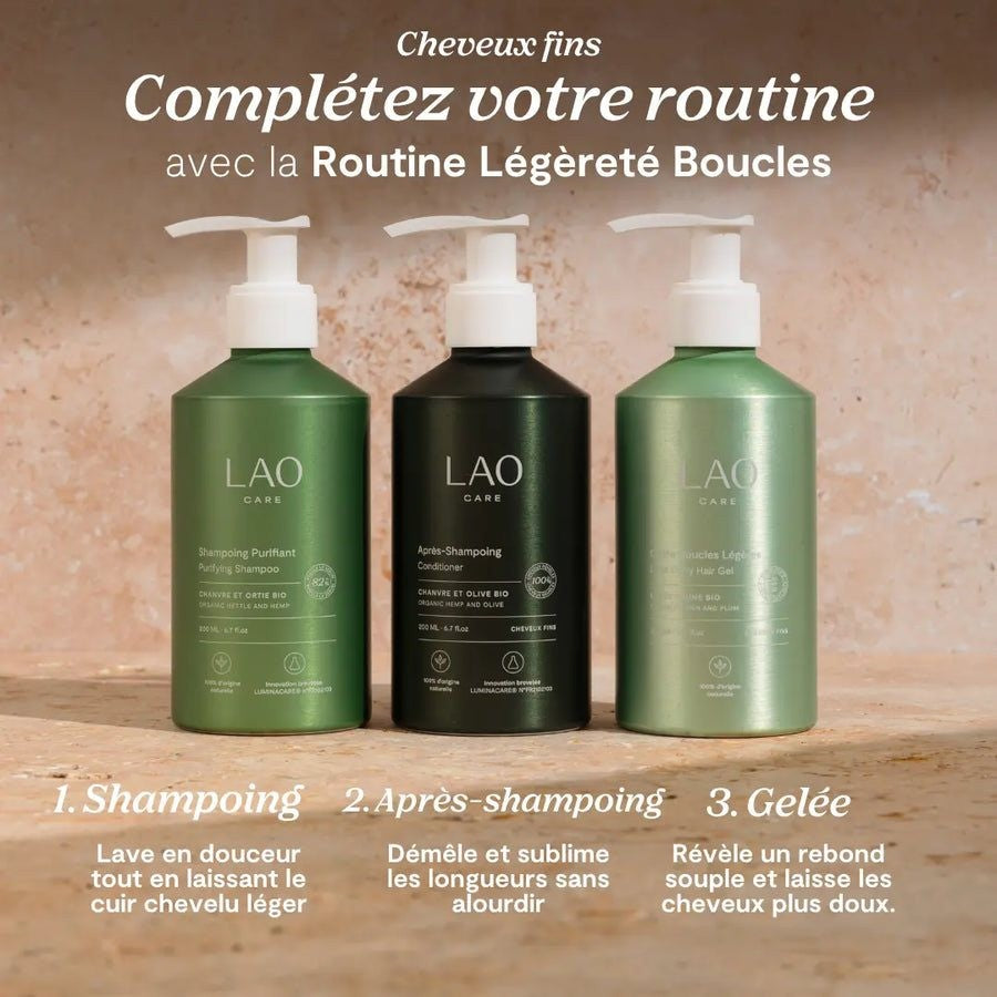 Routine Légèreté Boucles pour cheveux fins : shampoing, après-shampoing, gelée