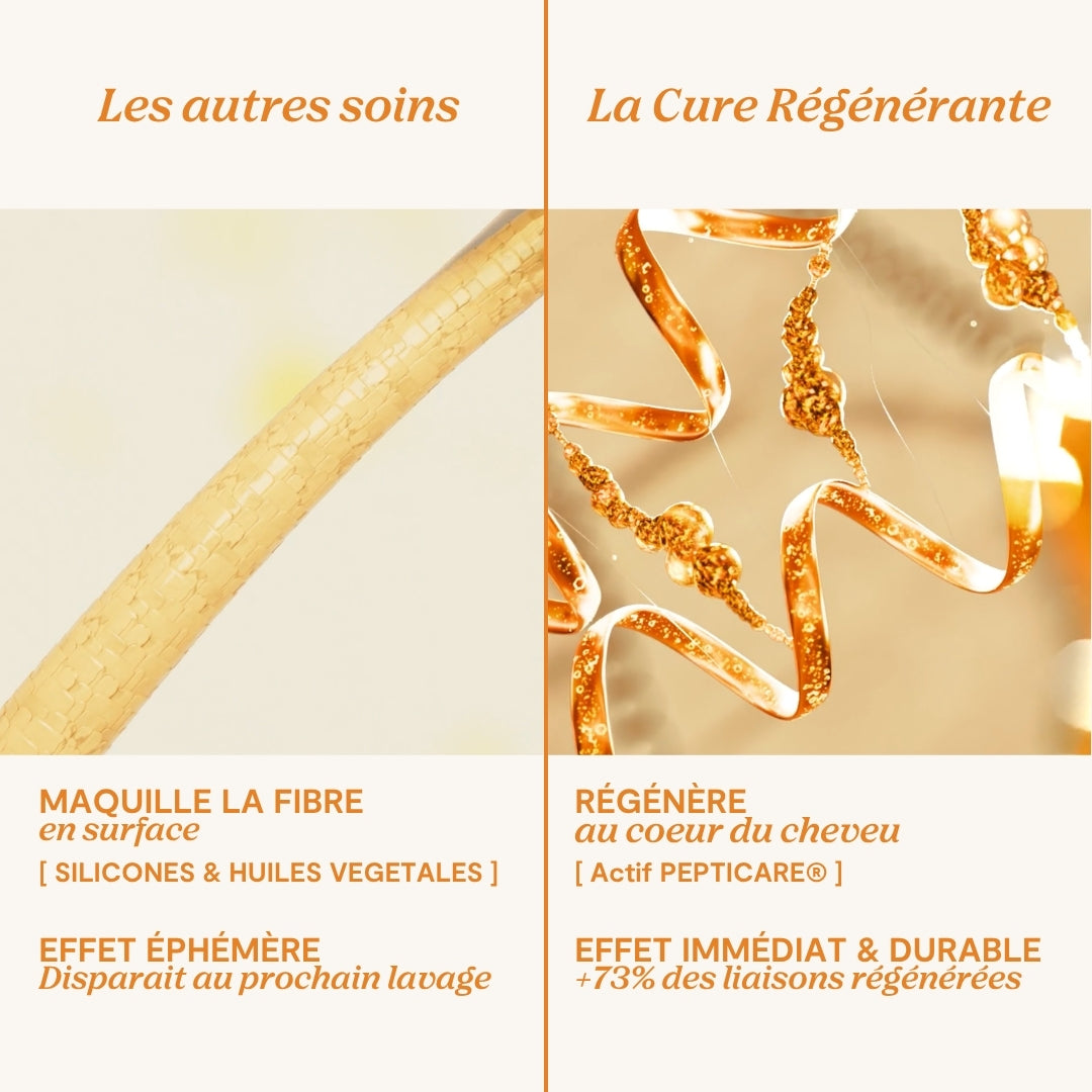 Résultat sur cheveux après la Cure Régénérante & Silicone Détox
